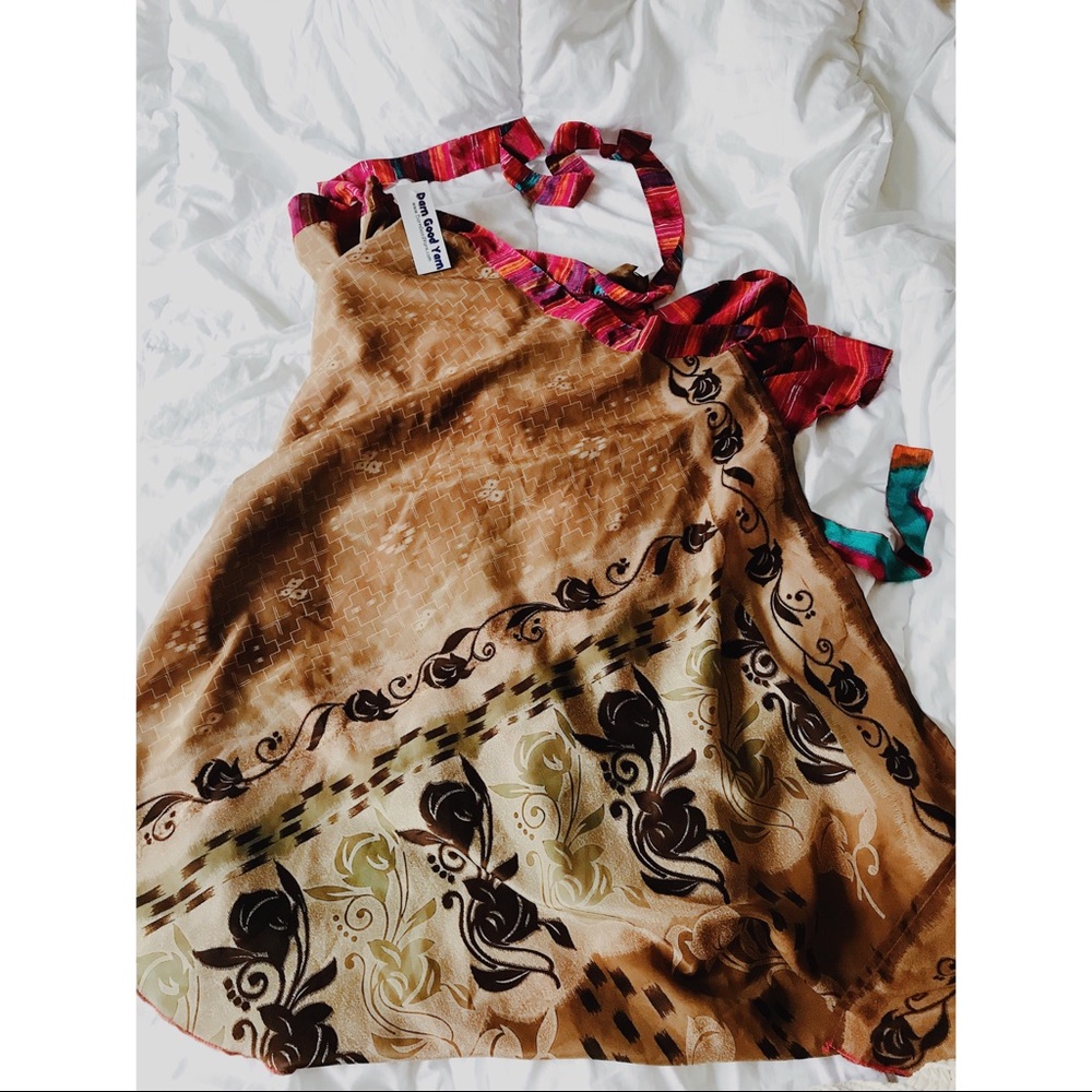 Sari silk reversible wrap around skirt!!!